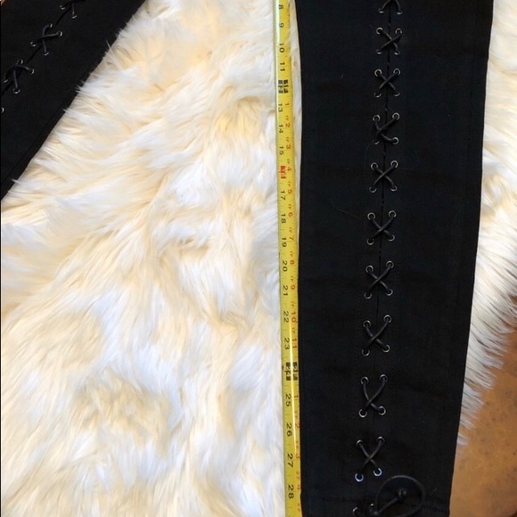 NWOT VS London Jeans black lace up front jeans-SZ 8 - Picture 6 of 6